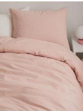 Dormify Washed Light Pink Comforter and Sham Set; Twin XL; 100% Cotton